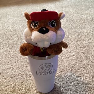 Buc-ees 30 oz Yukon Stainless Steel Tumbler and Plush Hand Puppet Combo